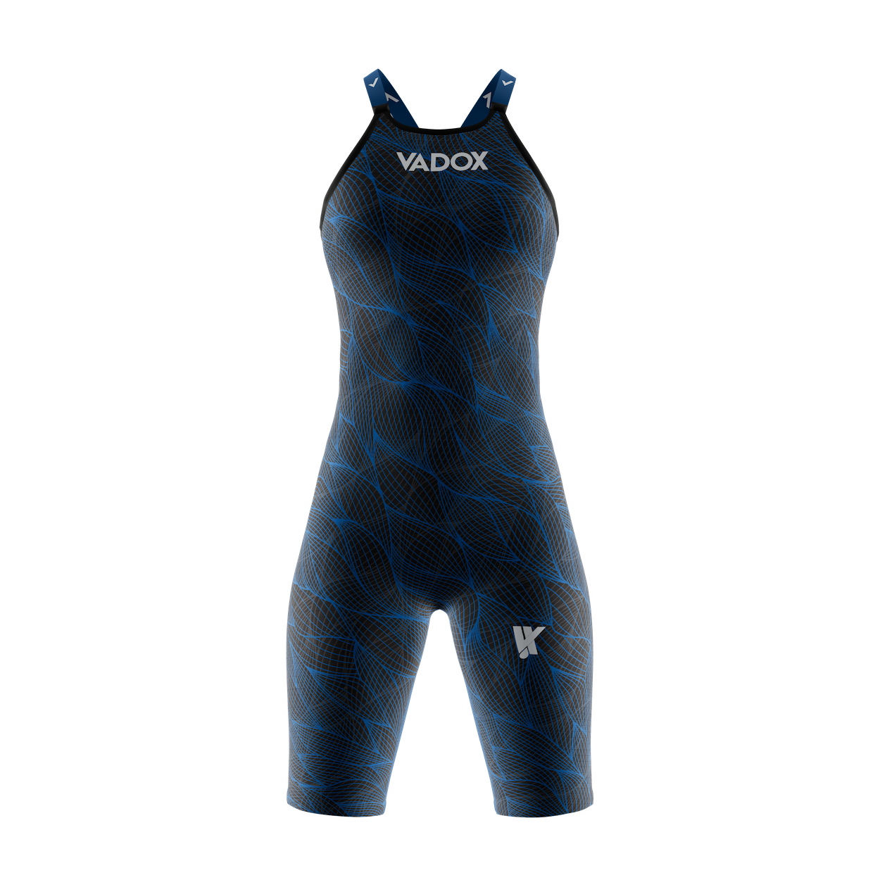 Vadox Women's Competition Swimsuit F14 Closed Back Spazzio Print Blue