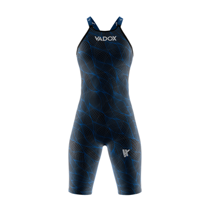Vadox Women's Competition Swimsuit F14 Closed Back Spazzio Print Blue