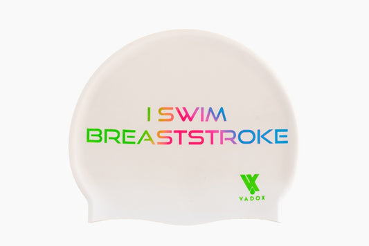 Swimming Cap Vadox I Swim Breaststroke WHITE