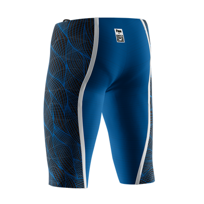 Vadox Men's Competition Swimsuit Jammer Low Spazzio Print Blue