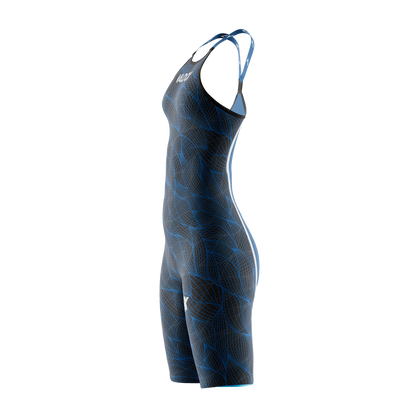 Vadox Women's Competition Swimsuit F14 Closed Back Spazzio Print Blue